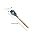 thumbnail image 2 of Silicone Pasta Fork Slotted Spaghetti Server Noodle Spoon Claw Noddle Grabber Serving Ladle with Wood Handle Spaghetti Spoon, 2 of 10