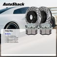 thumbnail image 3 of AutoShack Front Vented Drilled & Slotted E-Coated Brake Rotors + Premium Ceramic Pads + Calipers 8-PC Brake Kit Replacement for 2005-2012 Subaru Outback 2013 Subaru WRX ShadowGuard 11.55" (293.4 mm), 3 of 5