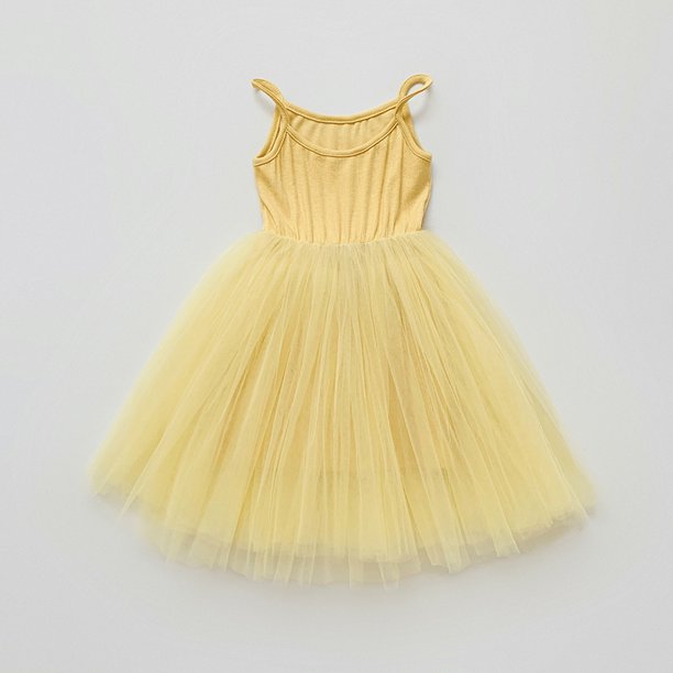 Vestido de niña con tirantes de malla Vestido de princesa dulce Vestido abullonado Vestido de playa