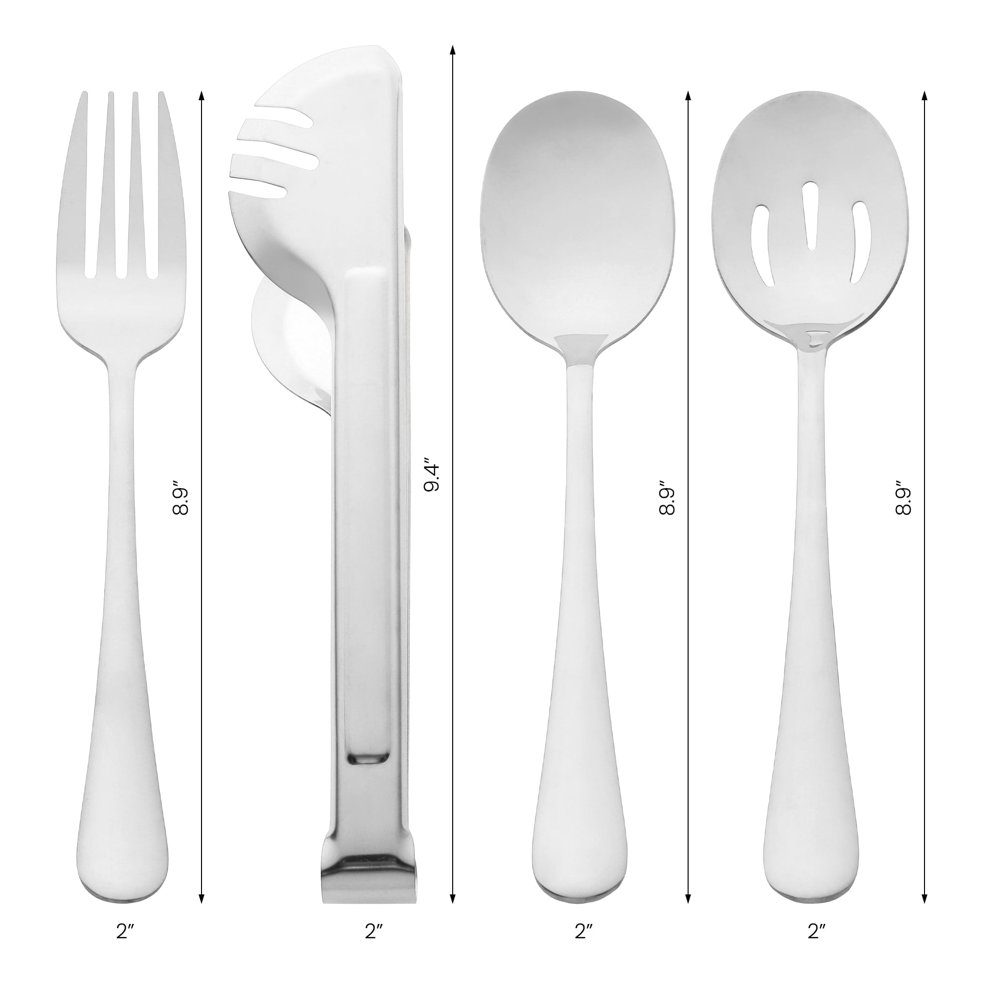 Unique Bargains Stainless Steel Flatware Set with Spoons and Forks Silver 8 Pcs
