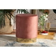 thumbnail image 5 of Baxton Studio Chaela Contemporary Glam and Luxe Blush Pink Velvet Fabric Upholstered and Gold Finished Metal, 5 of 7