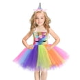 thumbnail image 2 of Vestido de princesa con velo abullonado y lentejuelas de arcoíris para niña de Halloween para niña de un año, 2 of 5
