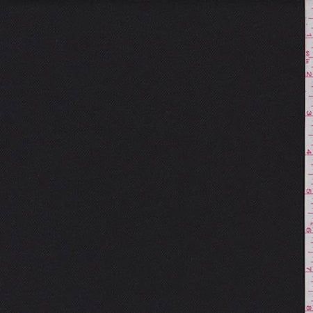 - Black Wool Gabardine, Fabric By the Yard