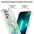 thumbnail image 3 of SaniMore for Samsung Galaxy S24 Ultra Case with 360 Degree Rotating Metal Ring Shockproof TPU Backplane Marble Pattern Luxury Fashion Anti-drop Cover For Galaxy S24 Ultra, Green, 3 of 4