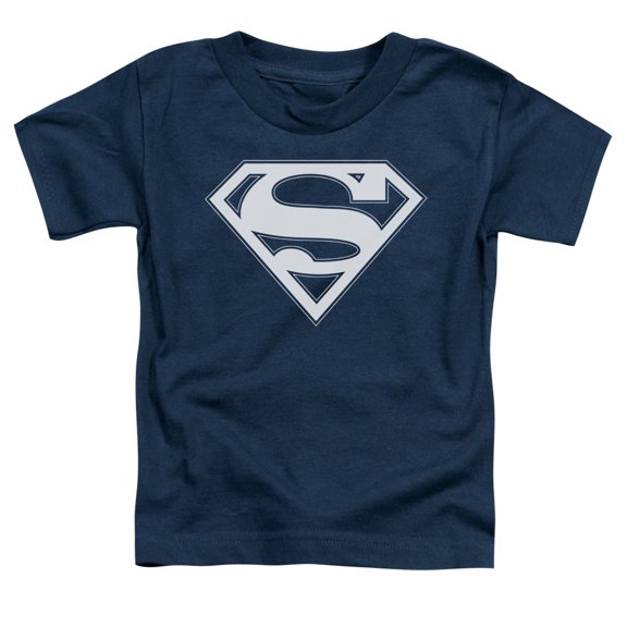 Superman - Navy & White Shield - Toddler Short Sleeve Shirt - 2T