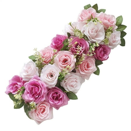Ongmies Flowers for Arch Decoration, Wedding Flower Arrangement Wedding Simulation Flower Long Strip Floor Standing T Stage Road Flower Border Arch Scene Decoration Ground Flower Arrangement