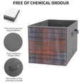 thumbnail image 5 of Collapsible Oxford Fabric Storage Cubes with Handles, Large Mid Foldable Oxford Cloth Bins Set of 2/6, Closet Organizers for Shelves Clothes Home Kitchen Toy - Plaid, 5 of 7