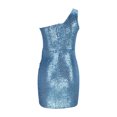 thumbnail image 5 of IROINNID Clearance Cocktail Dress for Women Wedding Guest Slim Pleated Sleeveless Skew Color Color Sexy Dress Cocktail Dress,Sky Blue, 5 of 6