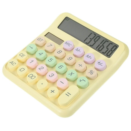 NIAIZEK Small Yellow Handheld Calculator for School and Office Simple Addition and Multiplication