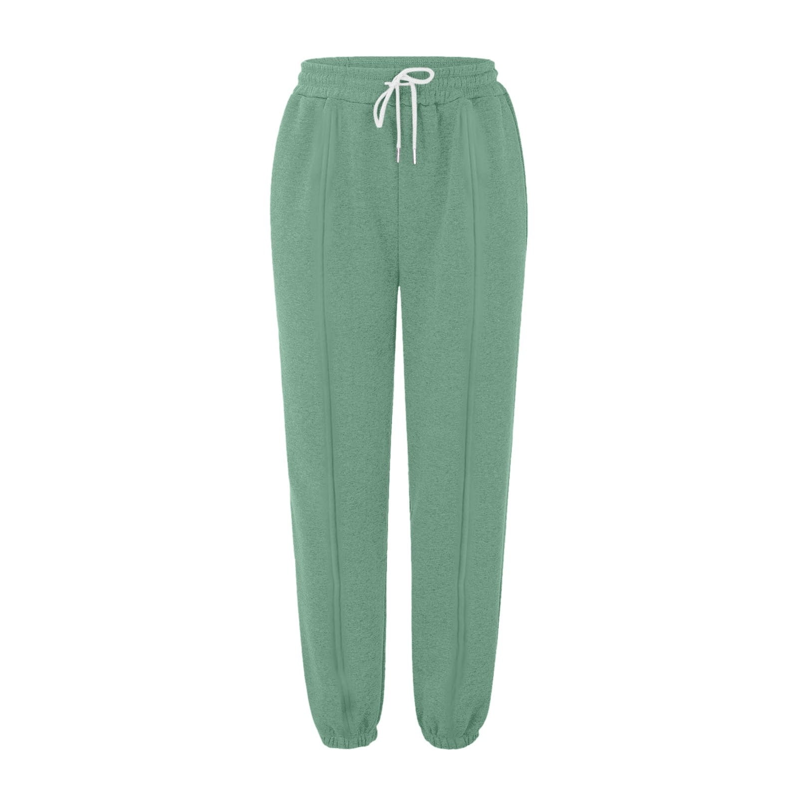 Ladies' Autumn And Winter Solid Color Printed Drawstring Elastic Waist Casual Fashion Loose Fit Sweatpants Women Work Pants Business Casual High Waist Windbreaker Pants Women Trouser Pants for Women