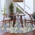 thumbnail image 3 of Round Rug 6Ft Washable Non-Slip, Purple Hydrangea Circle Area Rugs for Living Room Bedroom, Spring Floral Elegant Pastoral Watercolor Indoor Floor Mats Carpet Runner for Home Decor Aesthetic, 3 of 8