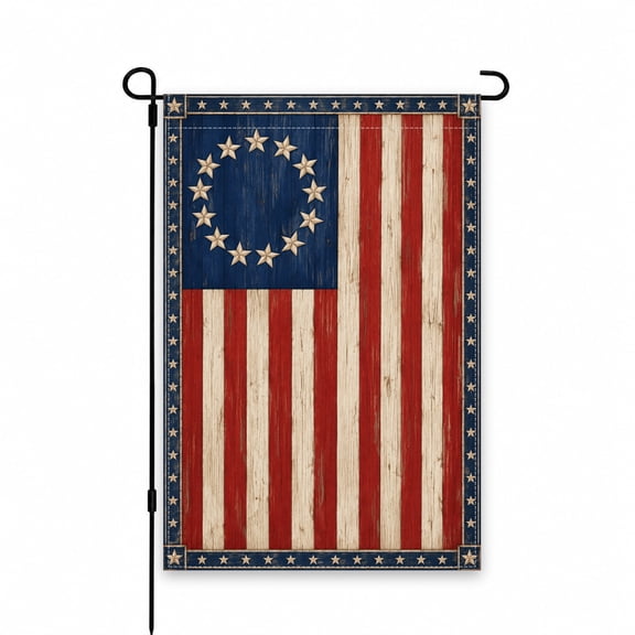 Rustic USA Stars and Stripes Garden Flag, 12 x 18 Inch, Patriotic Outdoor Decor for Lawn, Yard, Patio, or Porch Display, Perfect for National Holidays