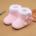 thumbnail image 2 of Baywell Baby Girl Plush Winter Snow Bowknot Boots Pink 0-6 Months, 2 of 7
