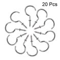 thumbnail image 2 of Ganchos de ojo de tornillo pequeños Uxcell de 2.8" con tornillos autorroscantes de acero al carbono plateado 20 piezas, 2 of 5