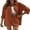 Caramel, variant on Michellecmm Women 2 Piece Outfits Solid Color Loose Long Sleeve Button Shirt and Casual Elastic Shorts Club Streetwear