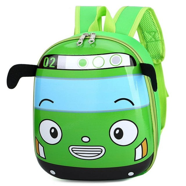 3D Cartoon Bus Backpack Cute Kindergarten Knapsack for Boys Girls (Yellow)