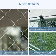 PawHut Outdoor Metal Dog Kennel, Pet Playpen with Steel Lock, Mesh Sidewalls and Cover for Backyard & Patio, 9.8 x 9.8 x 7.7