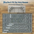 thumbnail image 5 of Garvee 8'x10' Floral Print Area Rug Washable Rug, Low Pile Farmhouse Accent Carpet with Non Slip Backing Soft Floor Mats for Living Room Bedroom Dining Room, Blue, 5 of 8