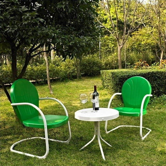 Kingfisher Lane 3 Metal Outdoor Seating Set in Grasshopper Green