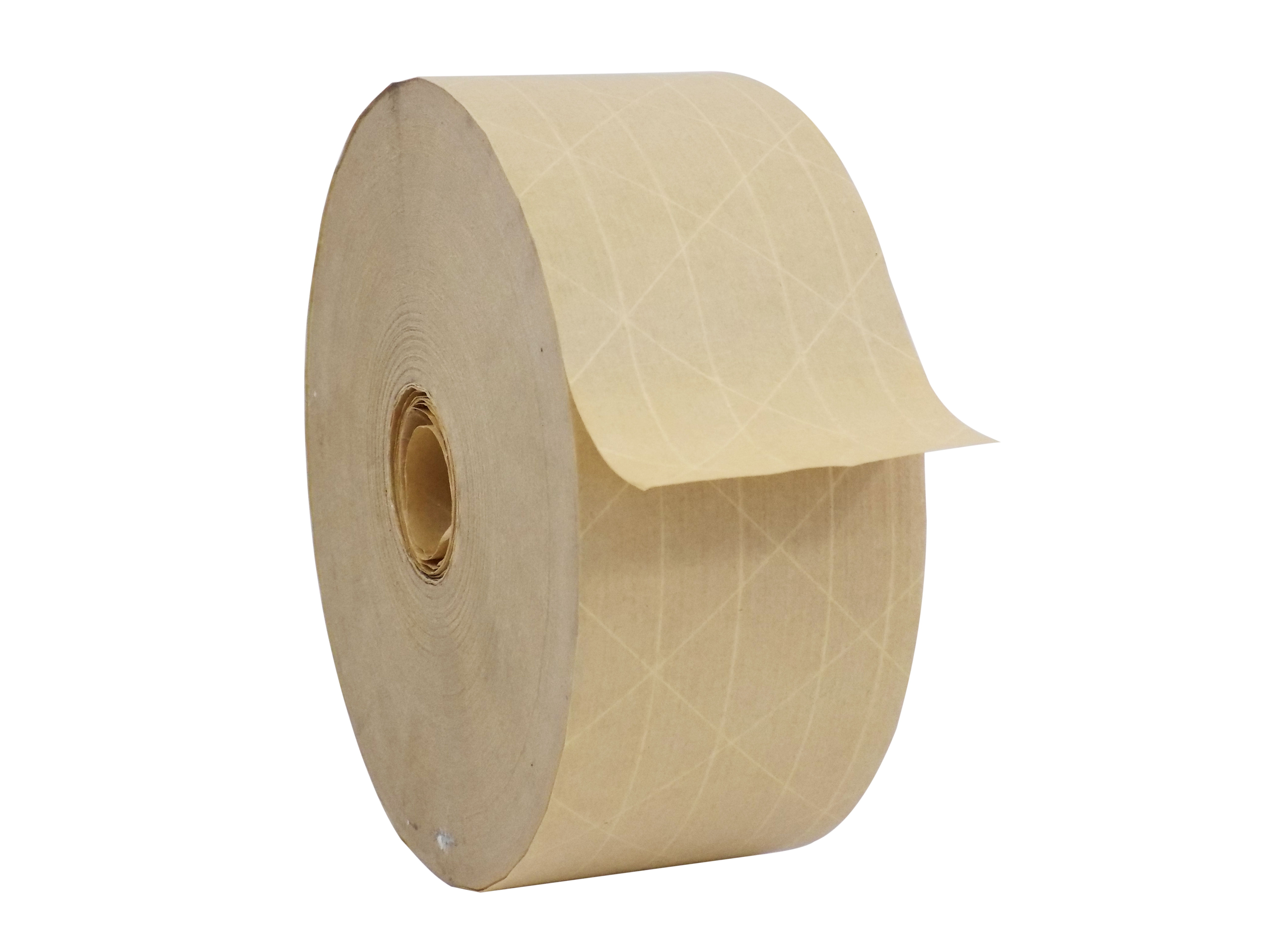 Brown Fiberglass Reinforced Packing Tape for Heavy Duty Secure Packaging Sealing and Shipping Water Activated Kraft Paper Gummed Tape BOMEI PACK 2.75 inch x 450 ft 