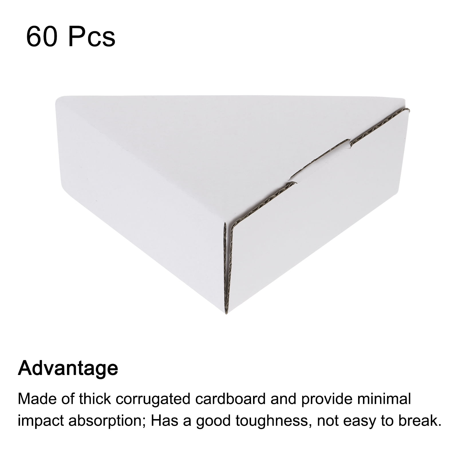 Uxcell Adjustable Cardboard Corner Protector, Cardboard Edges Protector 10x10x4cm for Packing, Shipping Pack of 60 White