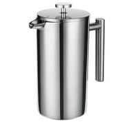 Tomshoo 800ml French Press Coffee and Tea Maker Double Layer Stainless Steel, No Leakage