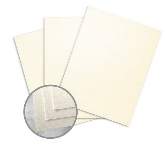 CLASSIC Linen Natural White Pearl Card Stock - 8 1/2 x 11 in 84 lb Cover Linen C/2S 250 per Package