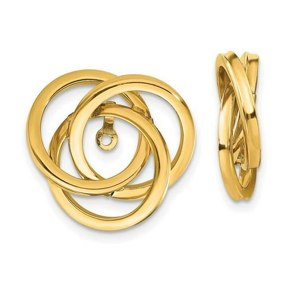 14K Yellow Gold Polished Love Knot Earring Jackets