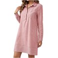 thumbnail image 4 of Mlkoz Fall Dresses for Women Casual Striped Collared Shirt Dress Long Sleeve With Pockets Fitted Waist Daily Wear, 4 of 6
