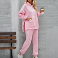 thumbnail image 6 of Edvintorg 2 Piece Sets for Women Fashion Solid Color Casual Long Sleeved Hooded Sweatshirts and Pants Suits Sportswear Fall Winter Lounge Set with Pocket, 6 of 6