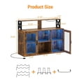 thumbnail image 2 of Bingirl Wine Bar Cabinet With LED Light, Industry Coffee Bar Cabinet With Wine Rack, Glass Holder, And Power Outlets, Kitchen Sideboard Buffet Cabinet For Living Room Dining Room,Brown, 2 of 8