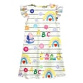 thumbnail image 5 of LILIYA Little Girls A-Line Dress Back to School School Cartoon Print Dress Floral Dress Cute Flutter Sleeve Lightweight Casual Summer Outfits Party Dress for Girls 1st 2nd 3rd Grade, 5 of 6