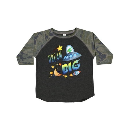 

Inktastic Dream Big Cute Space Dinosaur Flying Spaceship Gift Toddler Boy or Toddler Girl T-Shirt