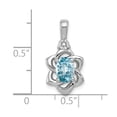 thumbnail image 2 of FB Jewels Sterling Silver Rhodium-plated Diamond & Light Blue Topaz Pendant, 2 of 2