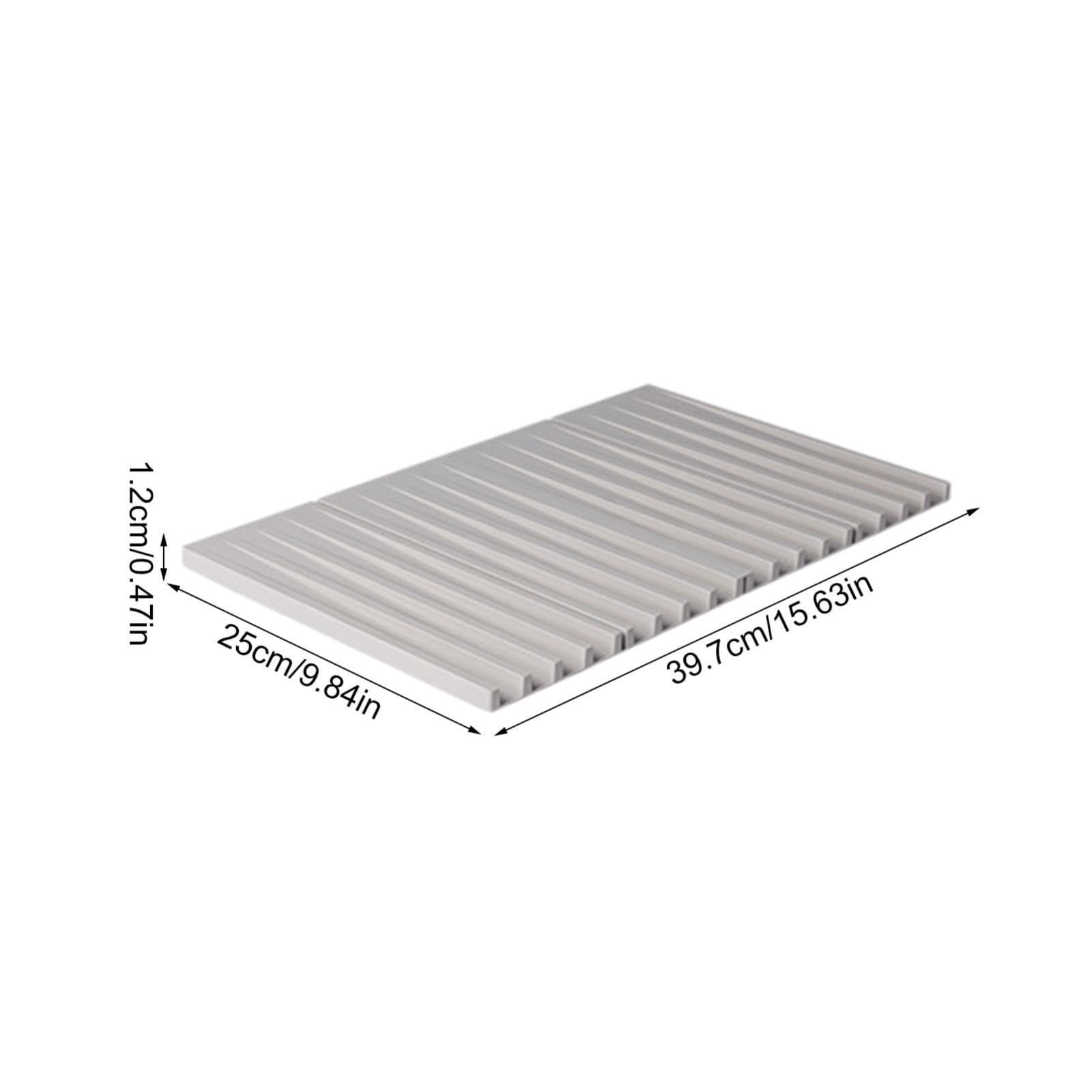 Elegantcharm Roll Up Dish Drying Rack - 17.5"x16" Stainless Steel Foldable Drainer, Heat Resistant Trivet