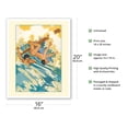 thumbnail image 2 of Surfing Wipeout - Book Plate From Kimo A Story of Hawaii - Vintage Illustration by Lucille Webster Holling c.1928 - Fine Art Matte Paper Print (Unframed) 16x20in, 2 of 4