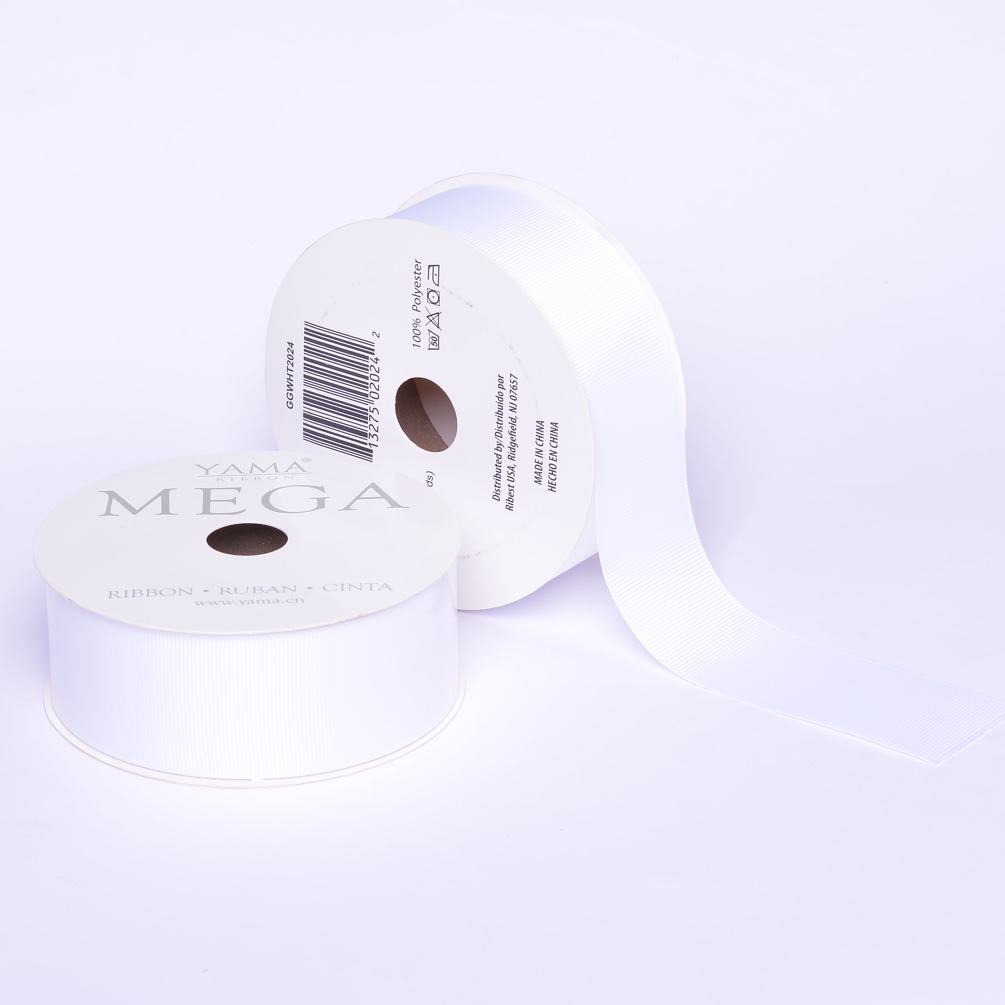 (2 pack) Yama Ribbon 1.5" White Grosgrain Mega Ribbon, 1 Each