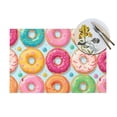 thumbnail image 4 of XMXT 1 Pcs Woven Placemats, Cartoon Colorful Doughnut Stain Resistant Anti-Skid Placemat for Kitchen Table, 12 x 18 inches, 4 of 6