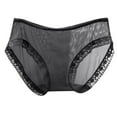 thumbnail image 1 of AWZXDE Ladies Underwear Panties Lace Edge Fully Transparent Mesh Low Waist Plus Size Thin Rear Lifting Triangle Black，XL, 1 of 3