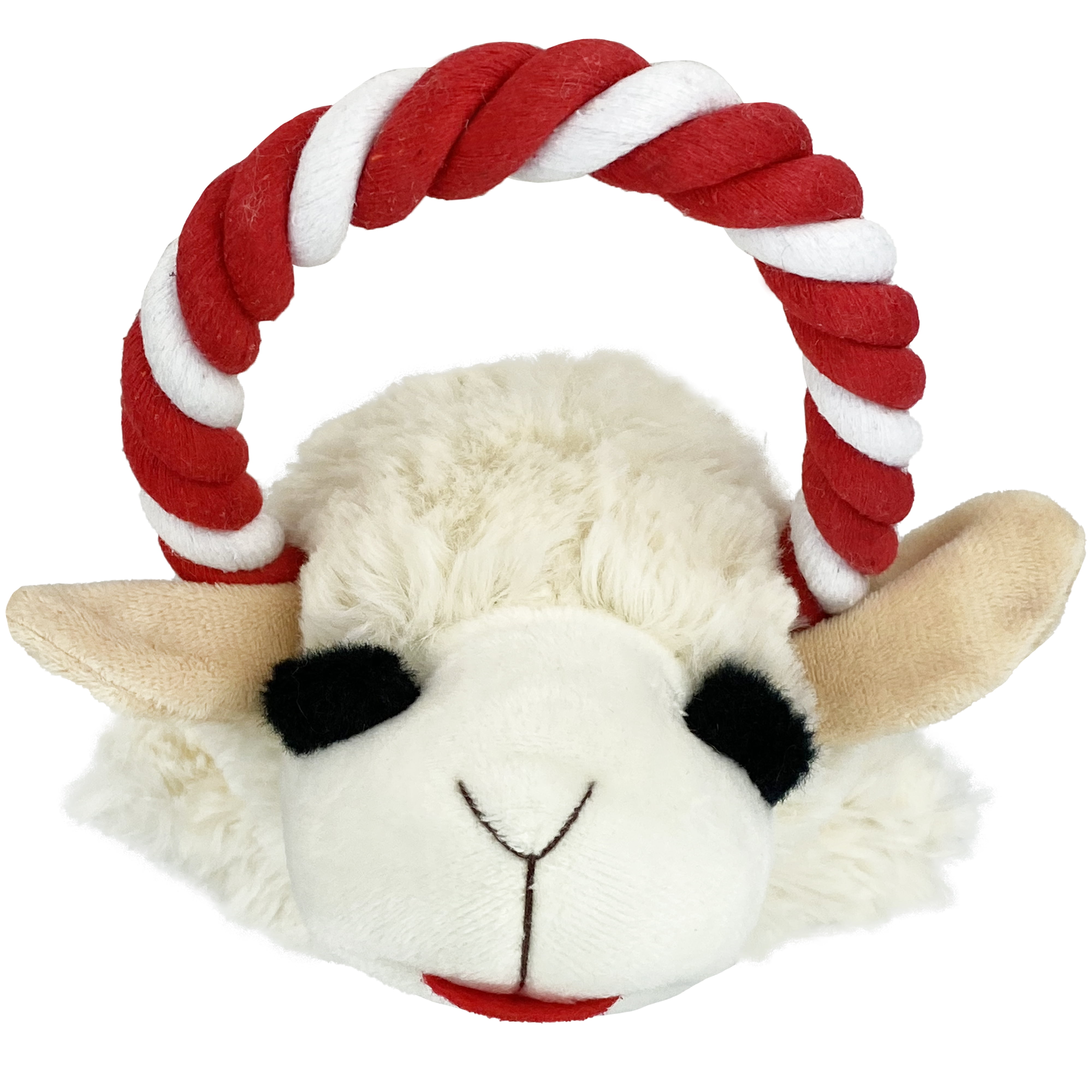Multipet Lamb Chop Plush Dog Toys with Rope Pull and Crinkle