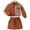 Brown, variant on Odeerbi Girls Plaid Skirt Button Up Boho Tops Set Little Girls Clothes Sibomian Style Buttons Top + Personalized 2025 Fashion Skirt Light Brown Set Brown 7-8 Years