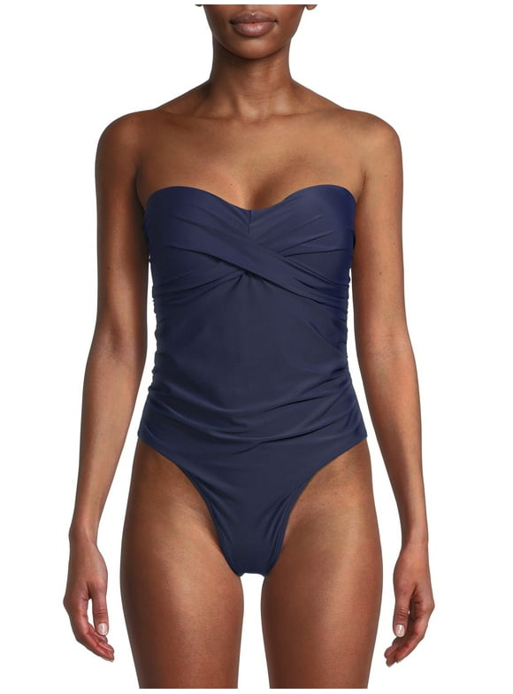 Carmen Marc Valvo Ruched One Shoulder One Piece Swimsuit - Bowline Soiree