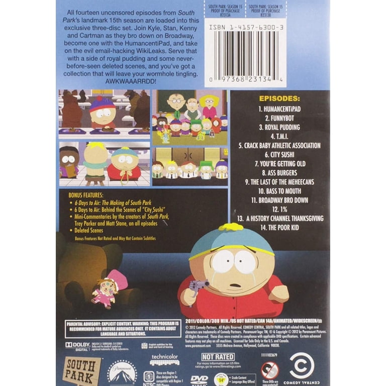 【中古】South Park: the Complete Fifteenth Season [DVD] [Import] South Park: The Complete Fifteenth Season (DVD), Comedy Central