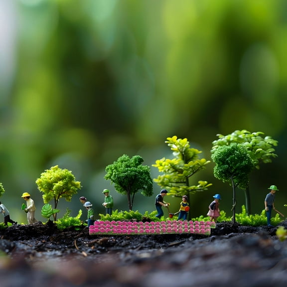 Soimiss 36Pcs Small Fake Trees Plastic Assorted Colors for Home and Office Decoration