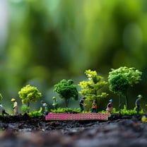 Soimiss 36Pcs Small Fake Trees Plastic Assorted Colors for Home and Office Decoration