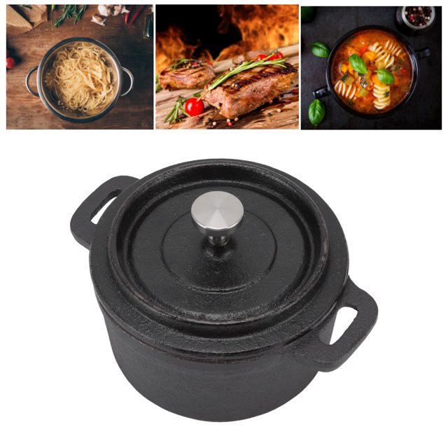 Dutch Oven Thickened Ergonomic Handle Cast Iron Cooking Pot for Baking