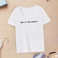 thumbnail image 1 of Camiseta para mujer de verano Tops disfraz cuello redondo camisa para ir de compras trabajo mochilero XL, 1 of 8