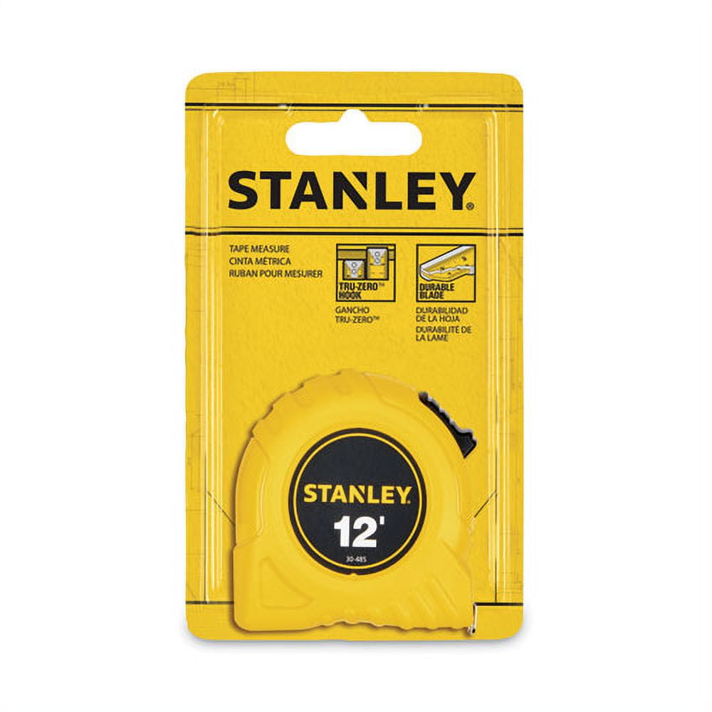 Power Return Tape Measure W/belt Clip, 1/2" X 12ft, Yellow | Bundle of 2 Each
