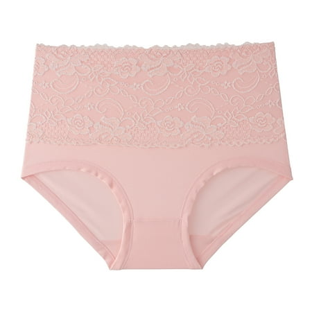 

4 Pack Women s High Waisted Retro Briefs Panties Seamless Plus Size Lace Underwear