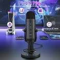 thumbnail image 3 of ZealSound USB Microphone,Condenser Computer PC Mic,Plug&Play Gaming Microphones for PS 4&5.Headphone Output&Volume Control,Mic Gain Control,Mute Button for Vocal,YouTube Podcast on Mac&Windows(Black), 3 of 8